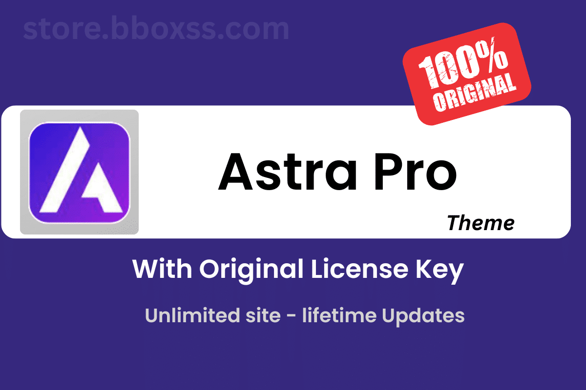 Astra Pro Plugin With Original License Key - Unlimited site Lifetime