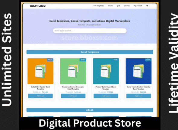 Digital Product Store Pro Theme With Original License Key – Unlimited site (Lifetime Update)